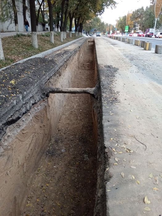 Траншея казимиз канализация кабель