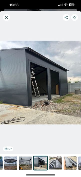 Vand hale metalice la comanda avem stoc 10 m x20 m x4 si 10 m x15 m x3