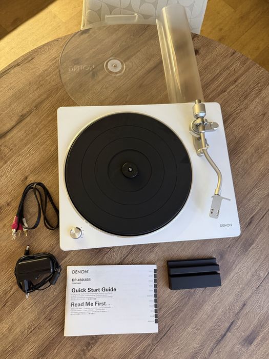 Виниловый проигрыватель DENON DP-450USB белый