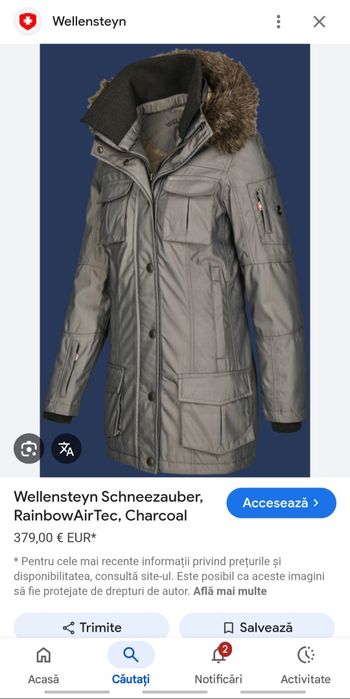 Geaca groasă de iarnă Wellensteyn Schneezauber, magia zăpezii, nr L