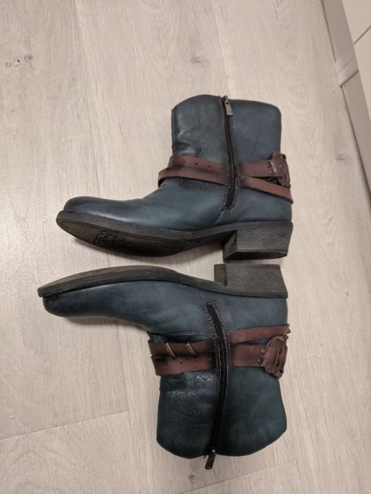 Botine/ciocate piele, culoare  verde Torry măr 39