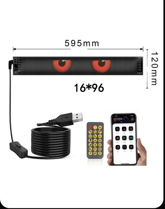 Светодиодные глаза на лобовое стекло авто дьявольские глазки