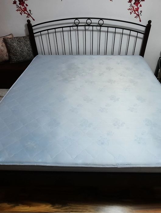 Pat fier forjat și saltea 180 / 200 Alprom Pitești