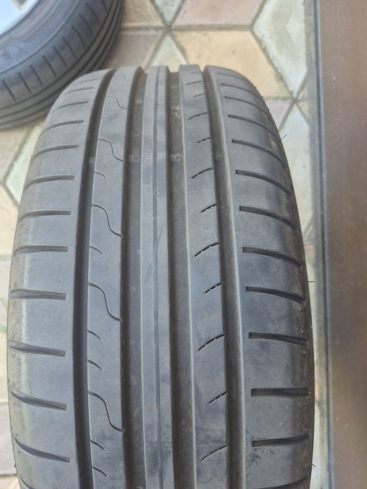 Jante Aliaj Originale VW R16 5x112 + Anvelope Vară Dunlop 205/55 R16