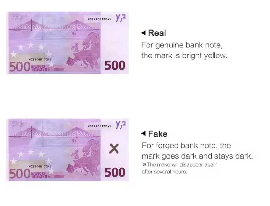 НА ЕДРО 2в1 Маркер за фалшиви пари | Писалка за евро банкноти с UV