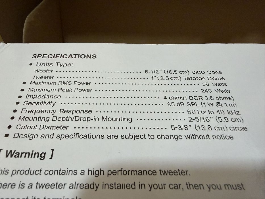 Alpine DP2-65C 6,5-дюймовый компонентный 2-полосный динамик