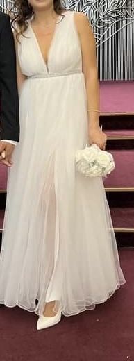 Сватбена рокля, с обувки и чанта