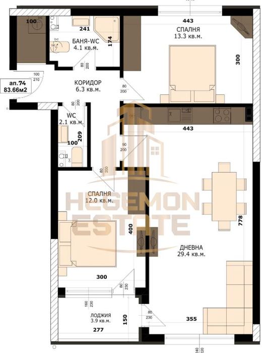 3-стаен в Варна-Кайсиева градина площ 95 цена 125000