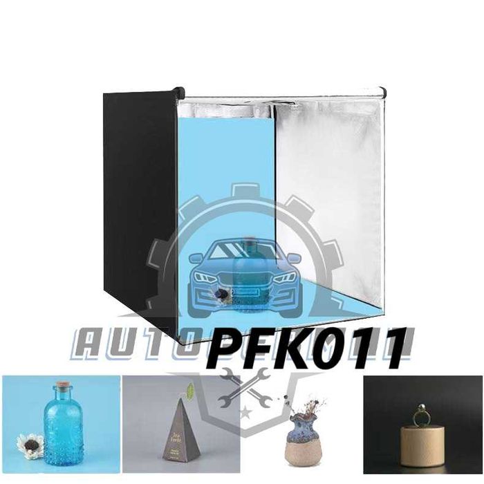 фото кутия  120см фотобокс комплект с осветление 4 фона аксесоари