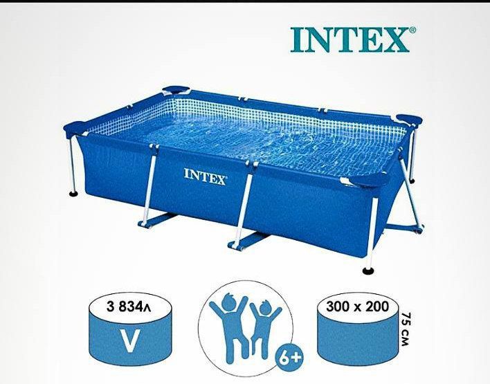Бассейн каркасный Intex Metal Frame голубой, 305х76 см, объем 4485 л.