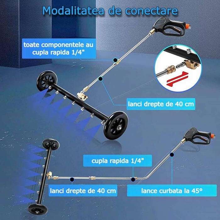 Dispozitiv curățare sub mașină cu 7 jeturi + funcție mătura – 275 bar