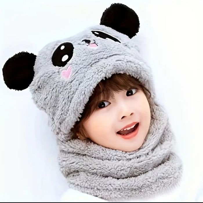 Зимняя милая плюшевая шапка для детей