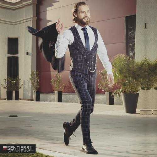 Costum barbati nou (cu eticheta), Slim-Fit, 3 piese - Sientierri