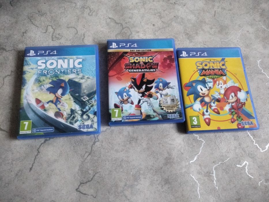 Диски PS4 Sonic Frontiers, sonic X shadow generations, Sonic Mania