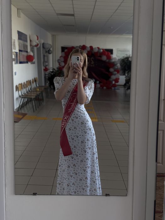 платье длинное в цветочек