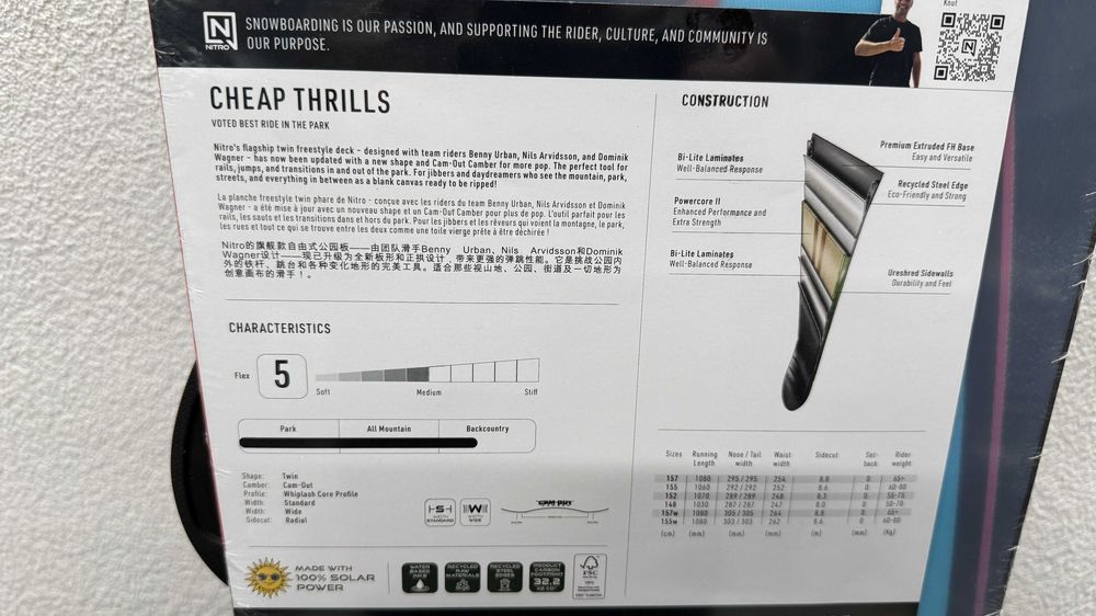 placa noua snowboard nitro cheap thrills wide L157cm