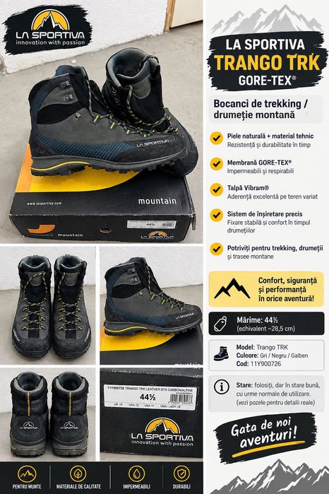 Vând bocanci La Sportiva Trango TRK Leather GTX, mărimea 44½.