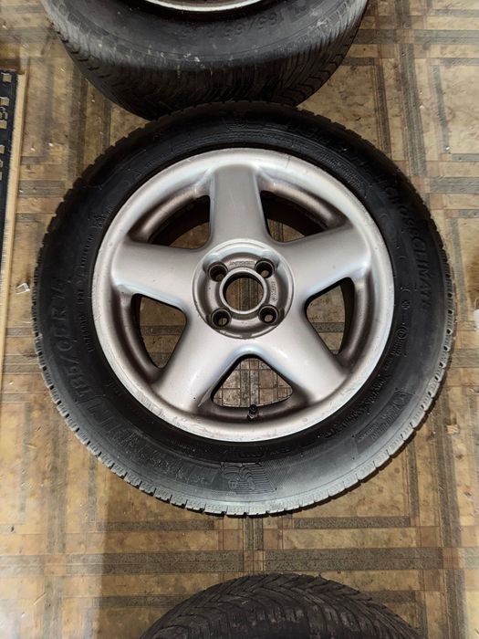 Jante aliaj R15 4x100 cu cauciucuri M+S Michelin