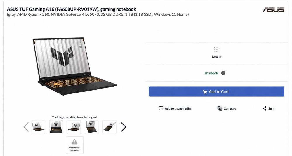 Sotiladi/Продаётся ASUS TUF Gaming A16(FA608UP-RV0129W)gaming notebook
