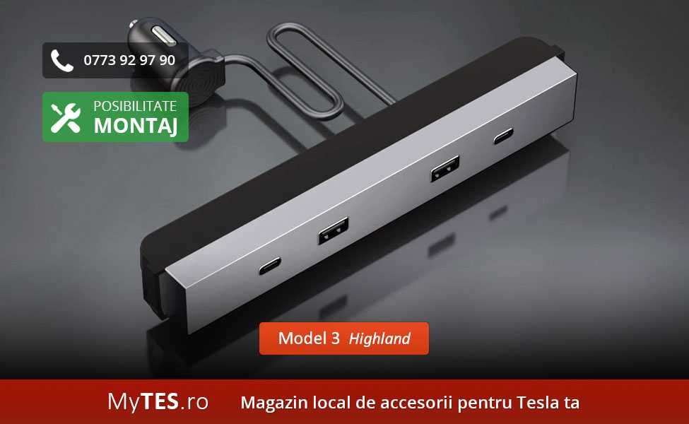 Panou extensie mufe USB - Tesla Model 3 / Y