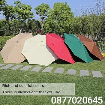 Градински чадър с двоен таван против вятър