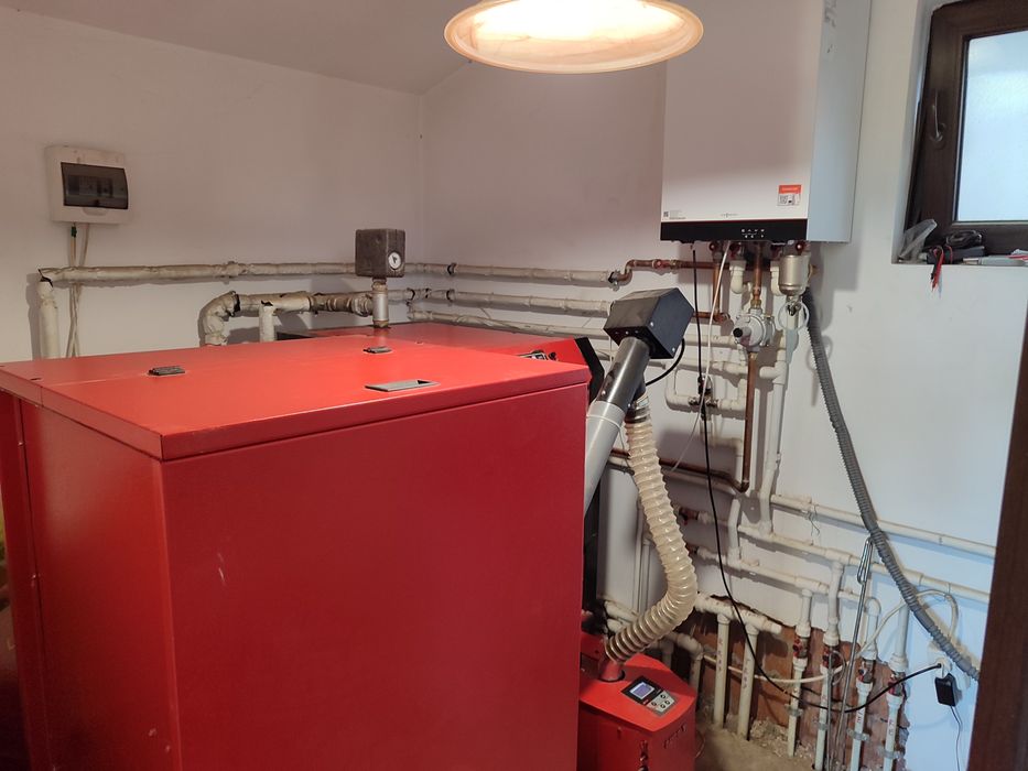 Centrala 30kw cu ventilator pe lemne, carbuni , peleti  si boabe de porumb