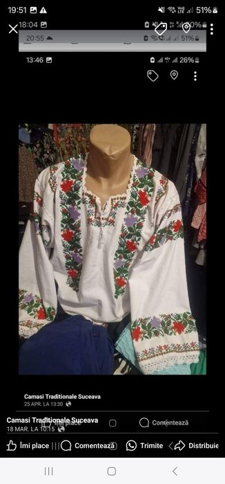 Camasi Traditionale cu margele cusute manual disponibile pe marimi