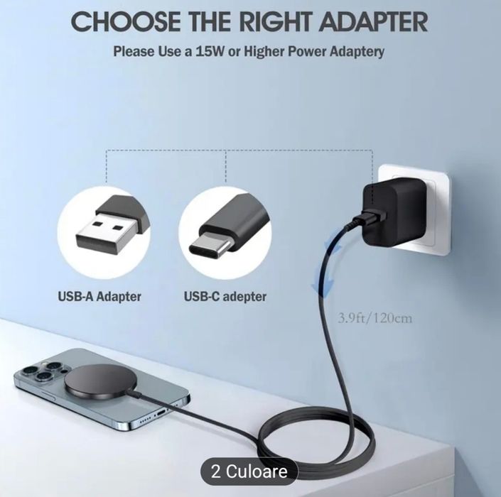 Încărcător fără fir cu magnet Iphone