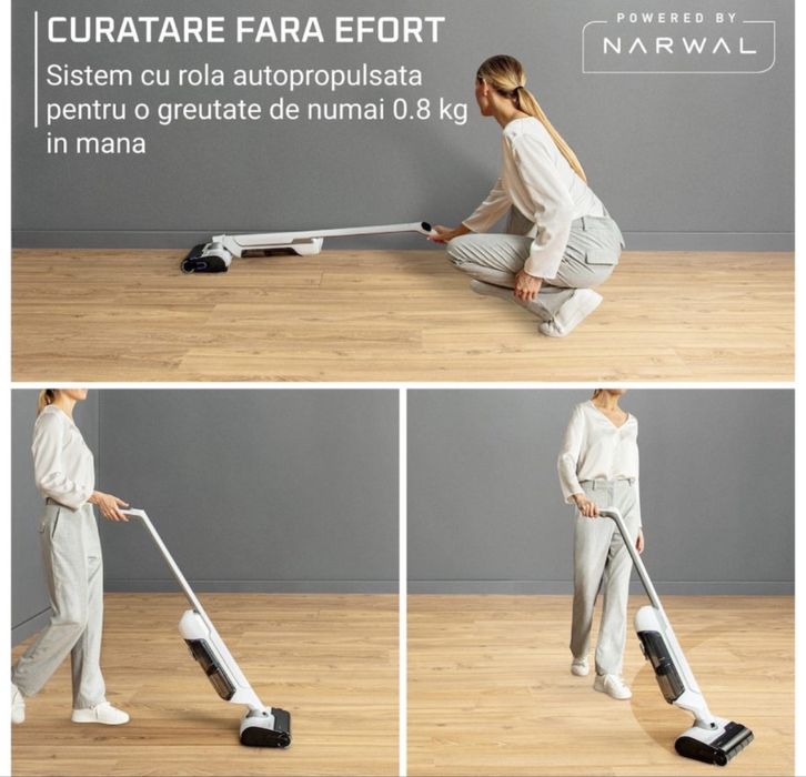 Aspirator vertical fara fir cu spalare Rowenta X-Clean 10 GZ7540WO