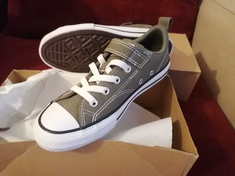 TENESI CONVERSE COPII MARIMEA 34 - 35 - BAIAT FATA UNISEX CHUCK TAYLOR all star malden - pantofi sport adidasi sneakersi casual oliv - ORIGINALI