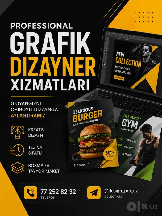 Professional grafik dizayner xizmatlari