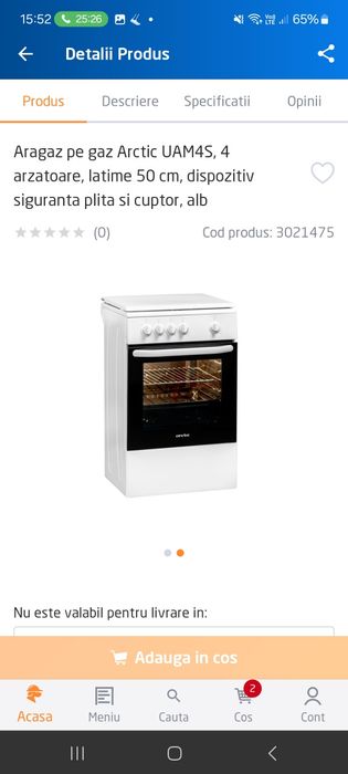 Aragaz Arctic Nou sigilat