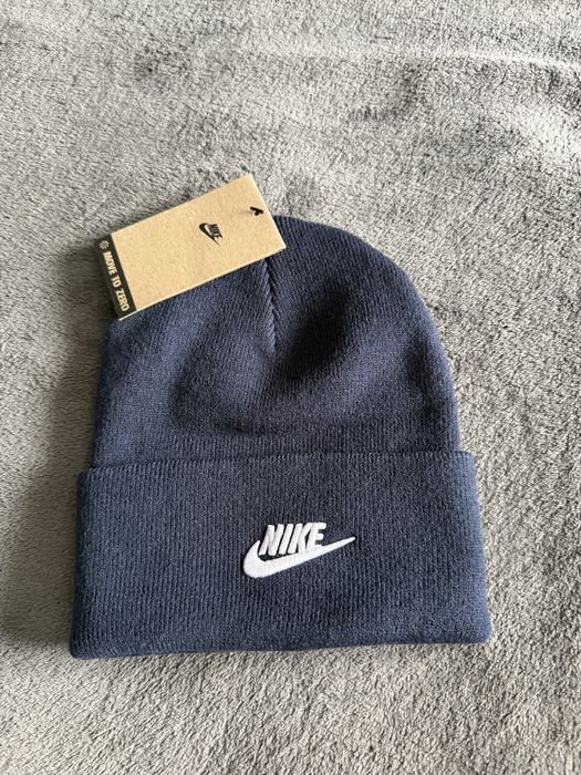 Nike Peak beanie caciula unisex bleumarin cu logo mic brodat OS noua originala