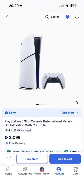 Playstation 5 Slim Digital + 2 Dual Sense Controllers