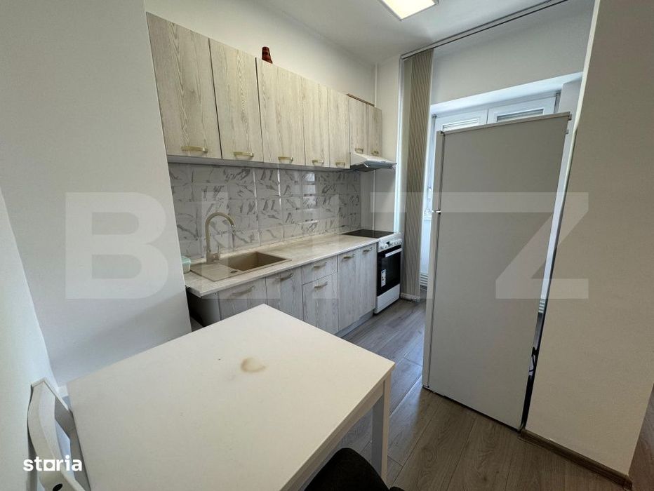 Garsoniera de inchiriat, 38 mp, open space, centrala proprie, Calea Bu