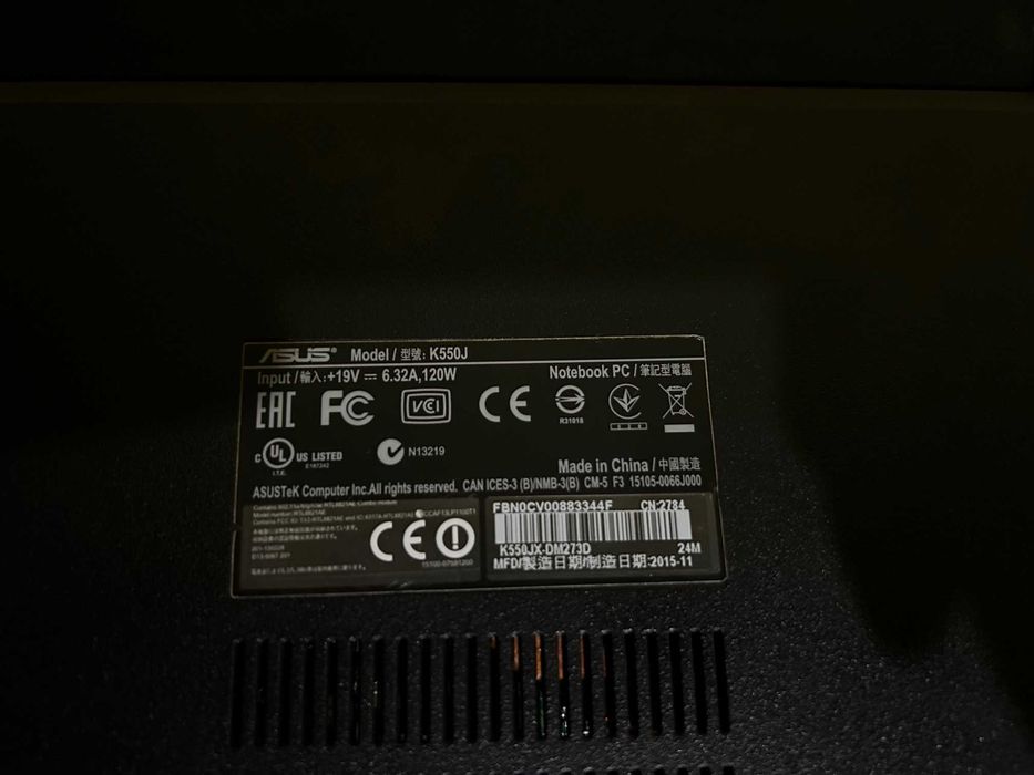 Гейминг ASUS K550J, Intel Core i7-4720HQ, up to 3.6gHz CPU, 1 TB SSD