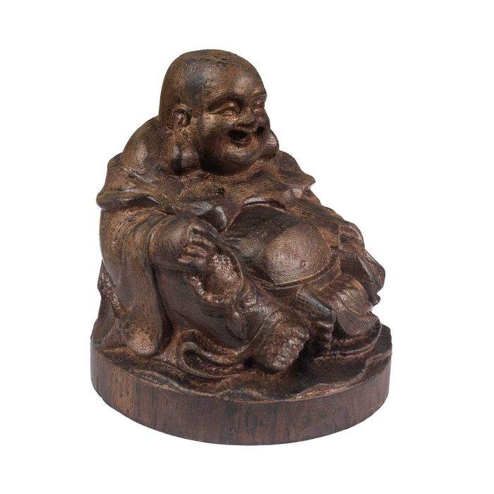 Смеещия се Буда.Ръчно изработена дървена статуетка.