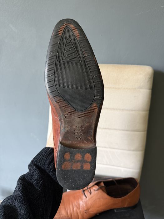 Pantofi de barbat maro din piele naturala eleganti cu siret - 39