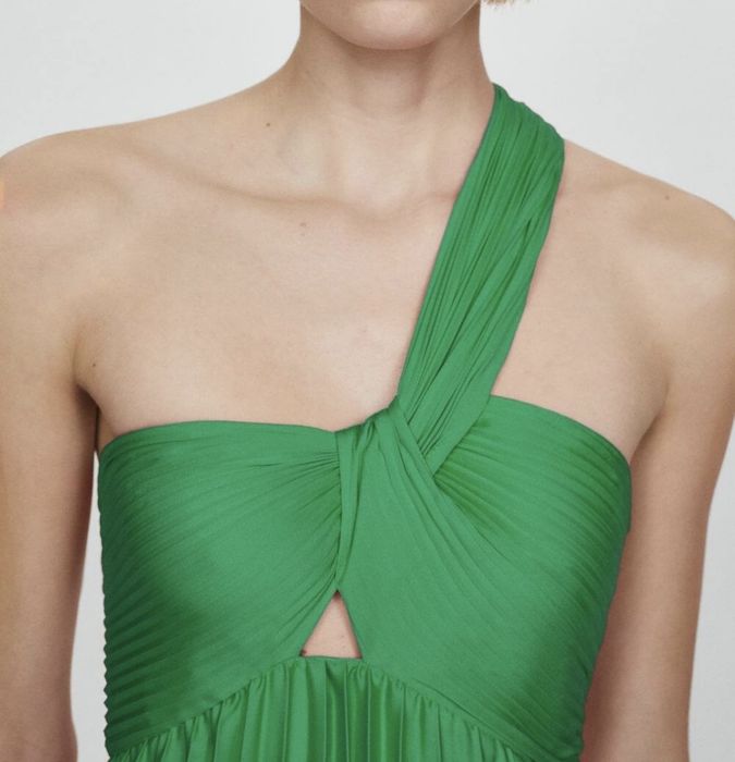 Официална зелена рокля Mango XS