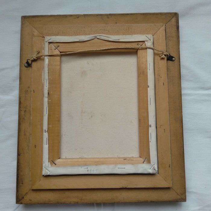 Картина, букет цветя, красива старинна рамка.