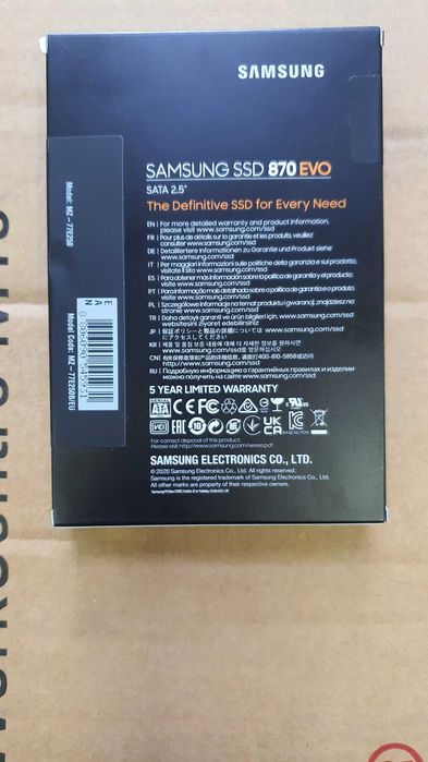 Нов Samsung 870 EVO 250GB SSD SATA 2.5" — 3 г. гаранция, налични 20 бр.