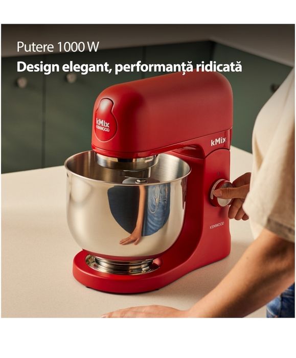 Robot de bucatarie KENWOOD kMiX KMX751ARD, 1000 W, vas inox 5 l, 6 trepte  - Nou