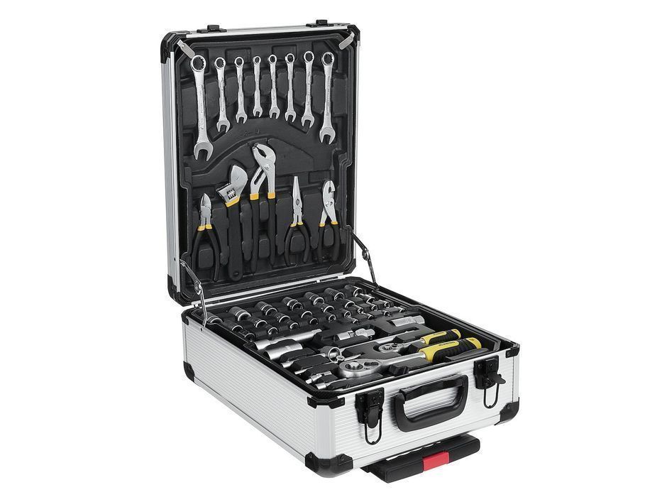 Cutie valiza din aluminiu pe roti echipata cu scule 187 piese