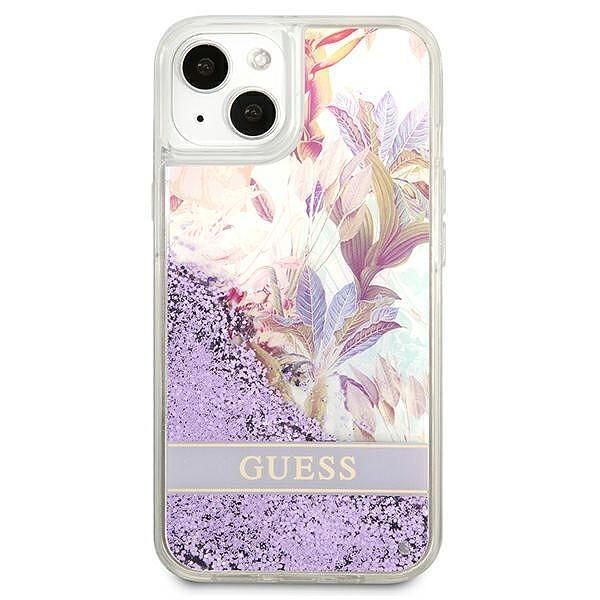 Guess hardcase flower liquid glitter - дизайнерски кейс с течност за i