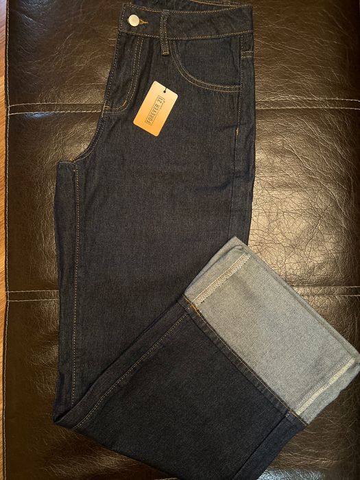 Индигови дънки с подгъв