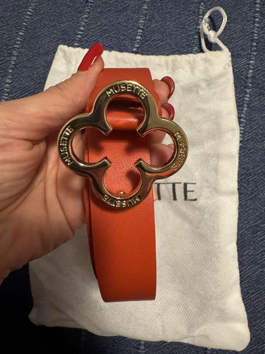 Кожен оранжев колан Musette