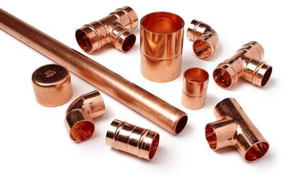 Медная труба и отвод тройник муфта и Поворот