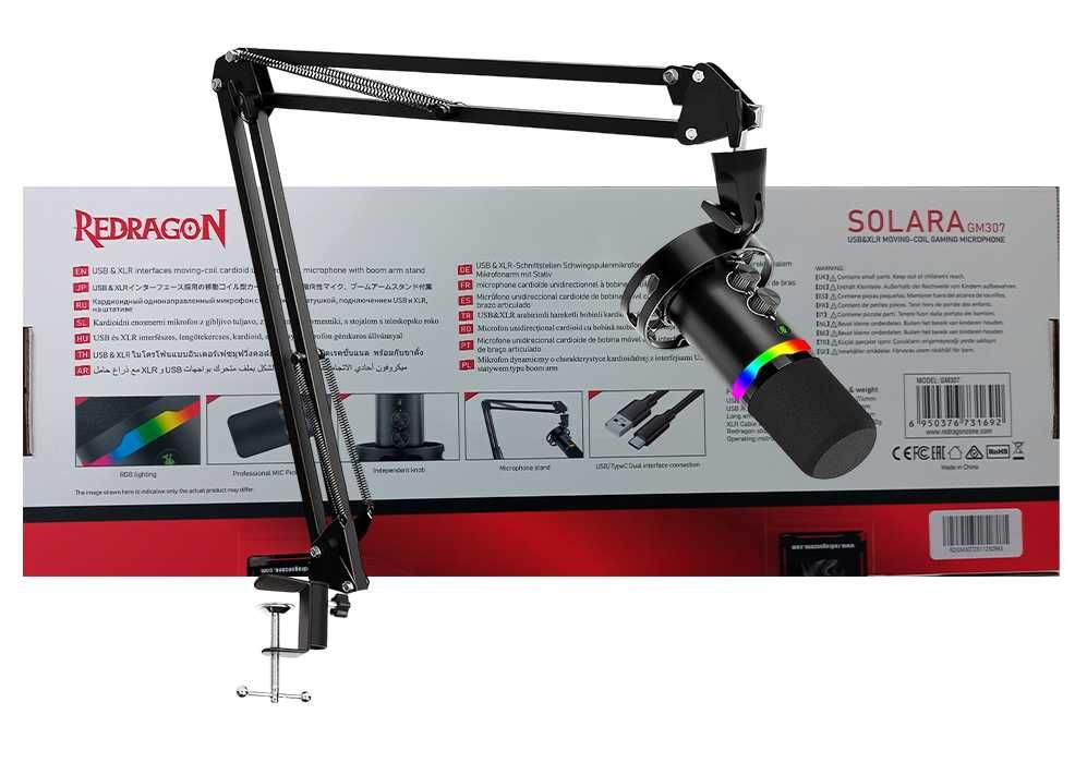 Redragon SOLARA GM307  игровой стрим микрофон со стойкой