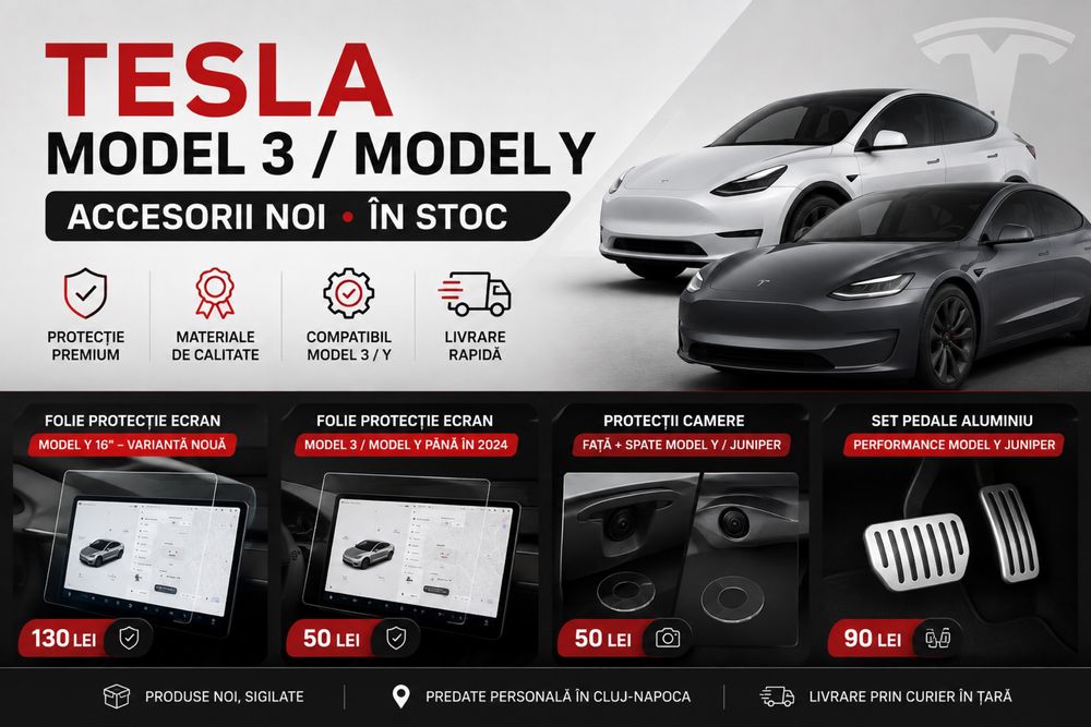 Accesorii Tesla Model 3 / Model Y – Noi, în stoc