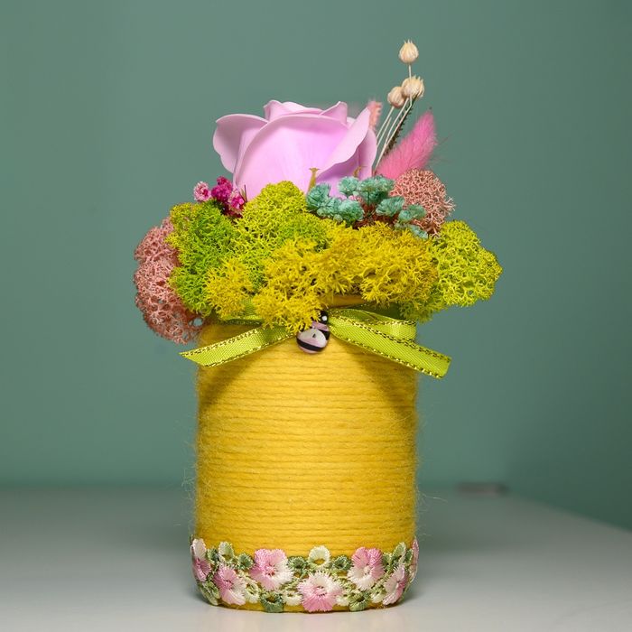 Бурканчета и мини кашпи с естествен скандинавски мъх